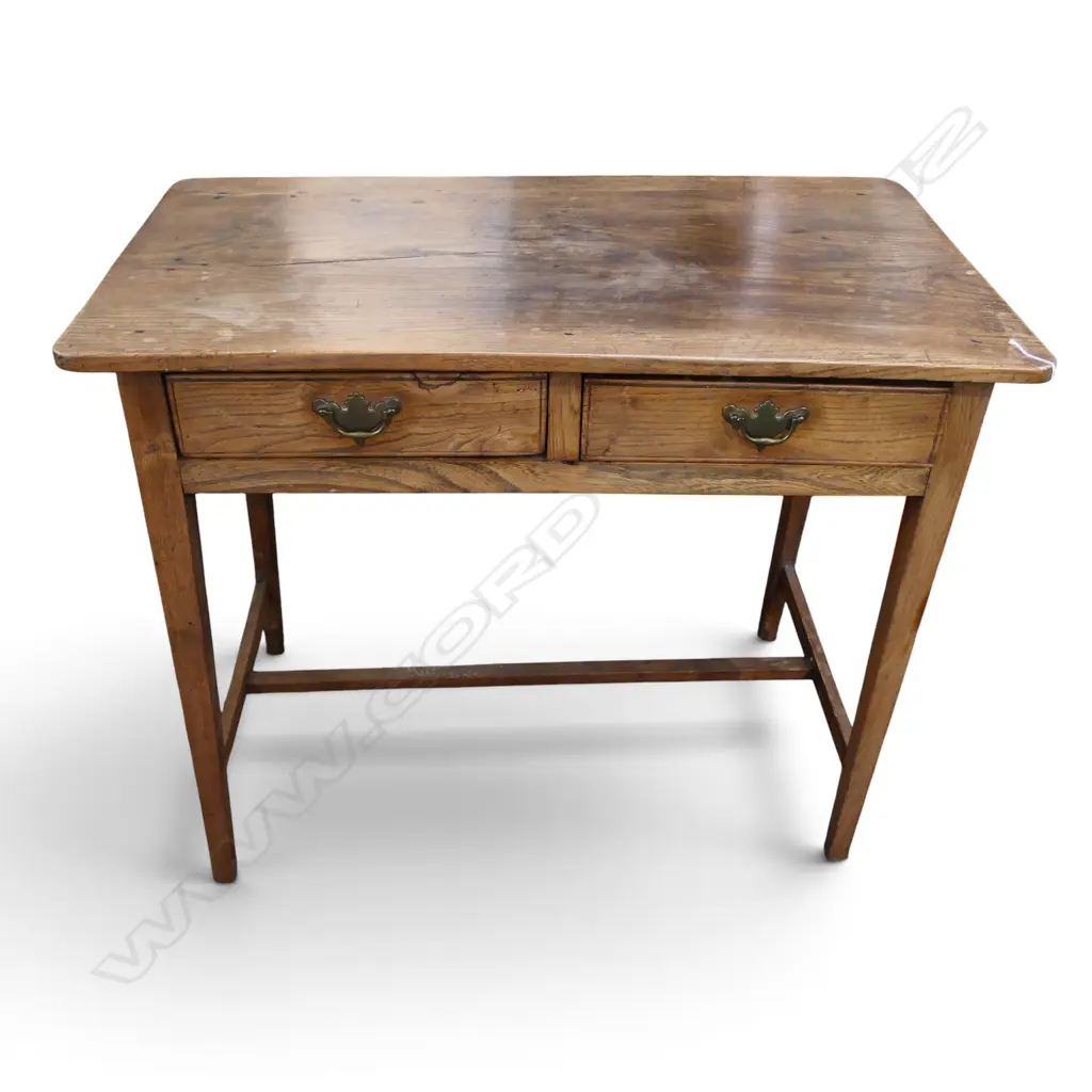 ANTIQUE WOODEN TABLE w. 2 DRAWERS 910x540x710mm split to top Image 1++