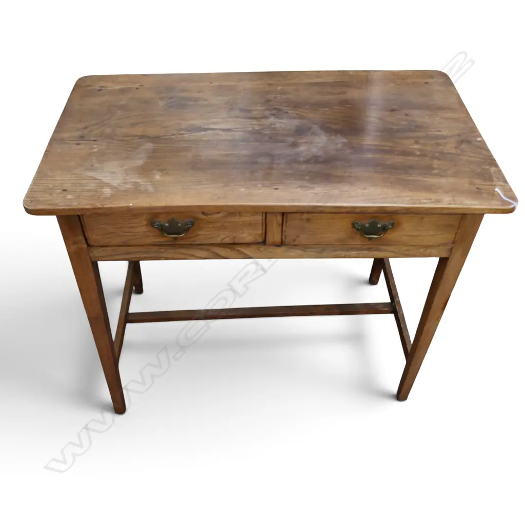 ANTIQUE WOODEN TABLE w. 2 DRAWERS 910x540x710mm split to top Image 1++