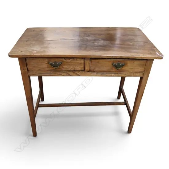 ANTIQUE WOODEN TABLE w. 2 DRAWERS 910x540x710mm split to top