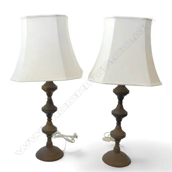PR TABLE LAMPS, BRASS BASES H.880mm