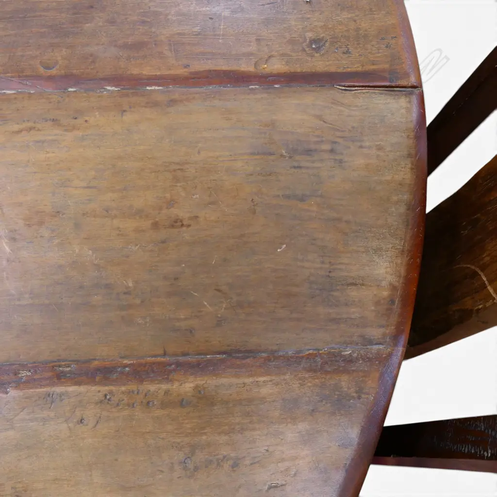 LG RUSTIC CIRCULAR PLANK TOP TABLE & 6 CHAIRS Dia.1710mm Image 1++