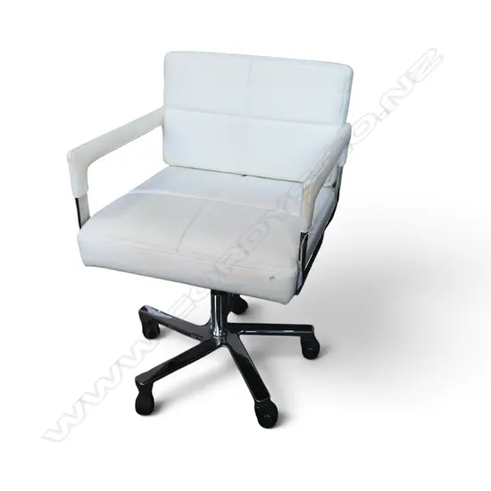 MODERN WHITE VINYL OFFICE CHAIR H.840mm