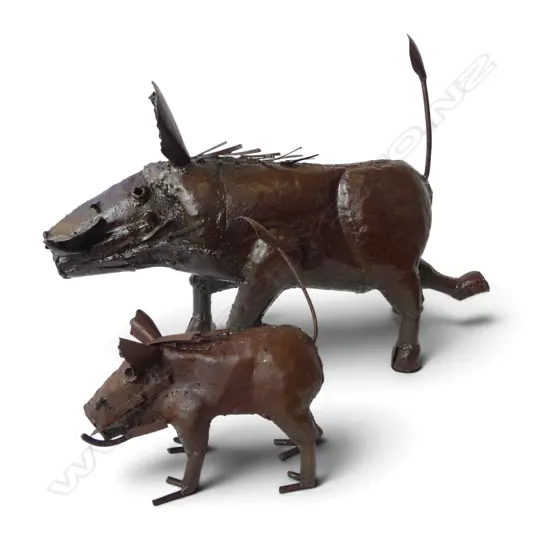 PR OF METAL ART WARTHOGS L730MM 