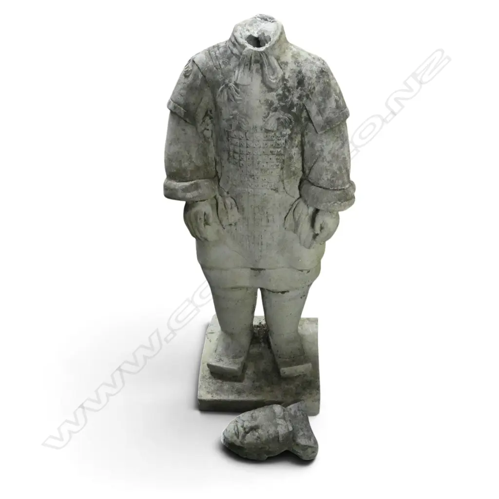 HOLLOW CEMENT TERRACOTTA WARRIOR H.700mm NECK AF Image 1++