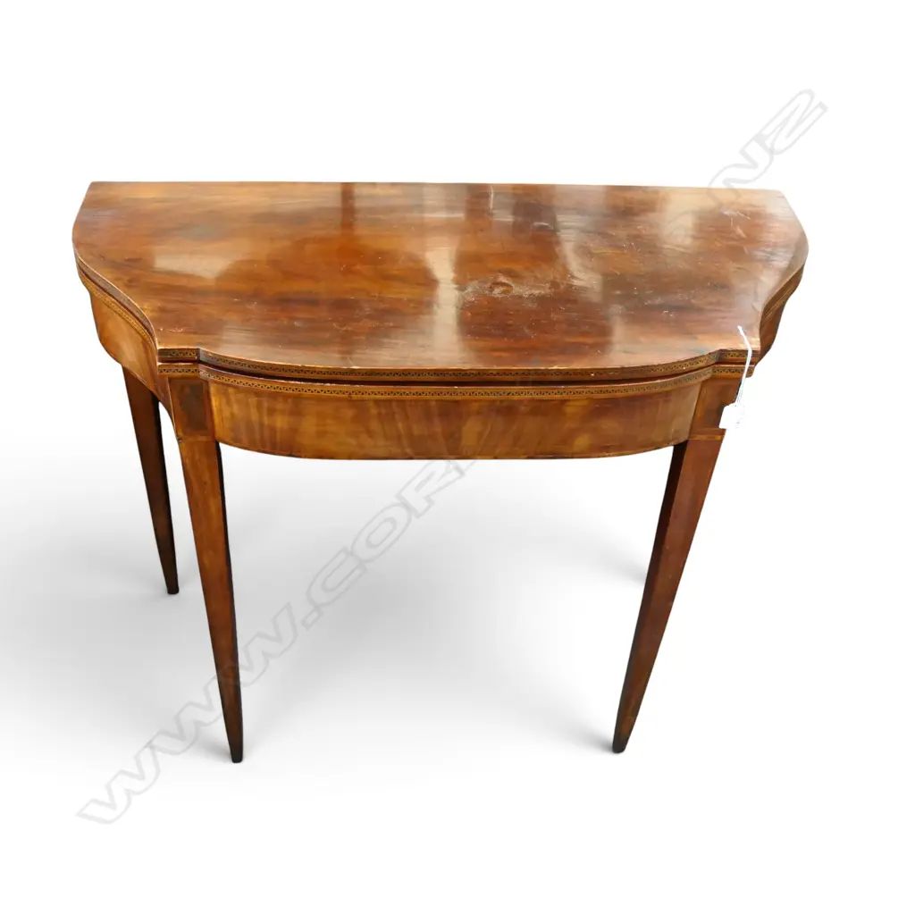 ANTIQUE INLAID MAHOGANY SUPPER TABLE 920x440x760mm Image 1++