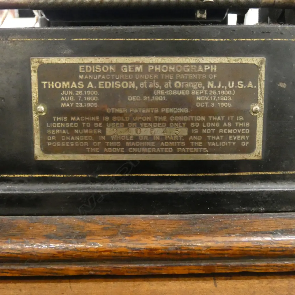 ANTIQUE EDISON GEM PHONOGRAPH W.250mm Image 1++