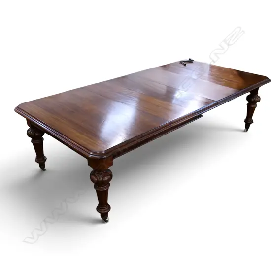 VICTORIAN EXTENSION DINING TABLE one castor w. old repair faults2690x1320x740mm