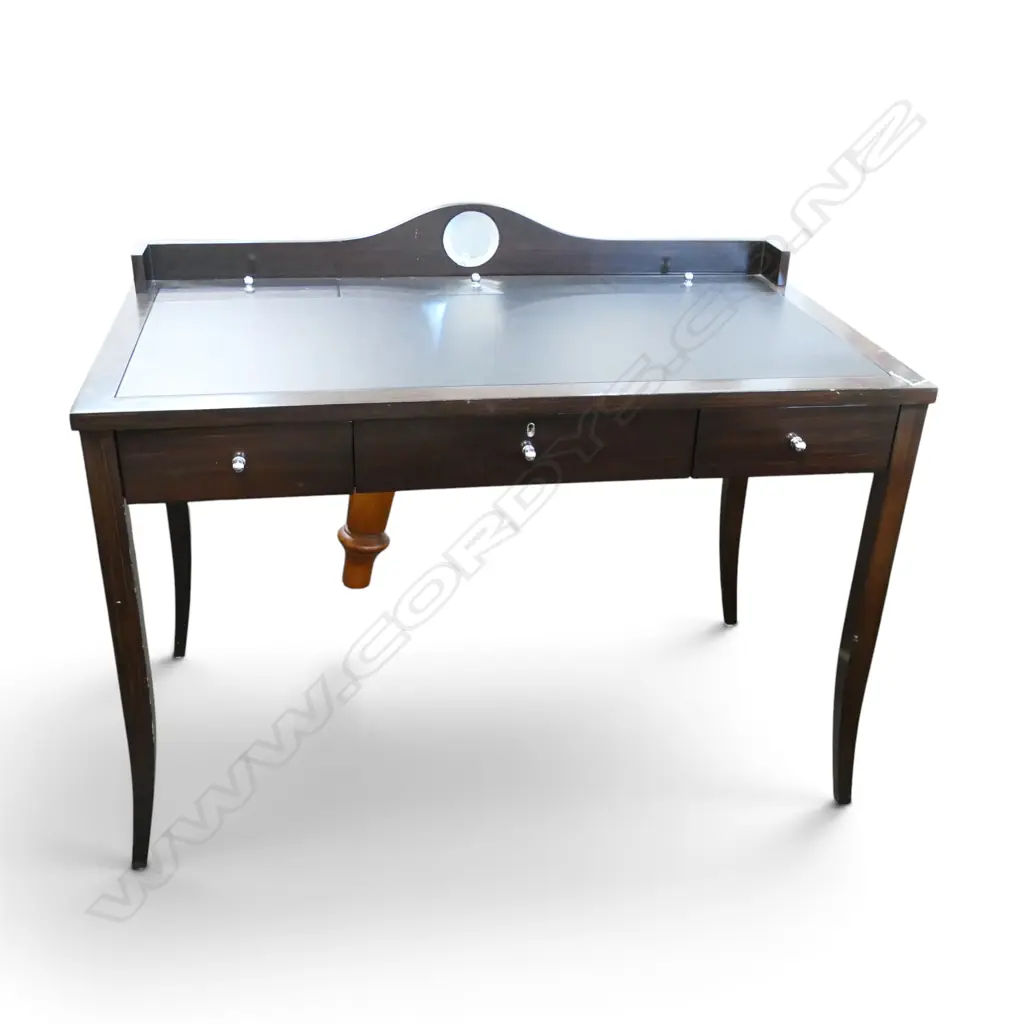 MODERN DESK w. LEATHER TOP & THREE COMPARTMENTS 1170x640x920mm Image 1++