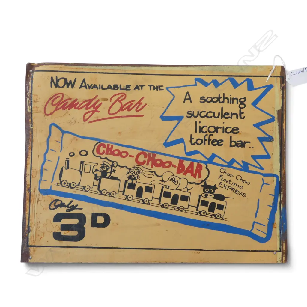VINTAGE METAL SIGN 'CHOO-CHOO-BAR' 300x400mm Image 1++