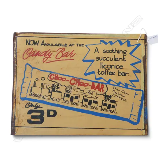 VINTAGE METAL SIGN 'CHOO-CHOO-BAR' 300x400mm