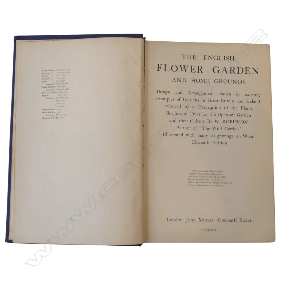 3 19thC GARDENING BOOKS; 2 JEKYLL 1ST ED. + WILLIAM ROBINSON 'THE ENGLISH FLOWER GARDEN (1883) Image 1++