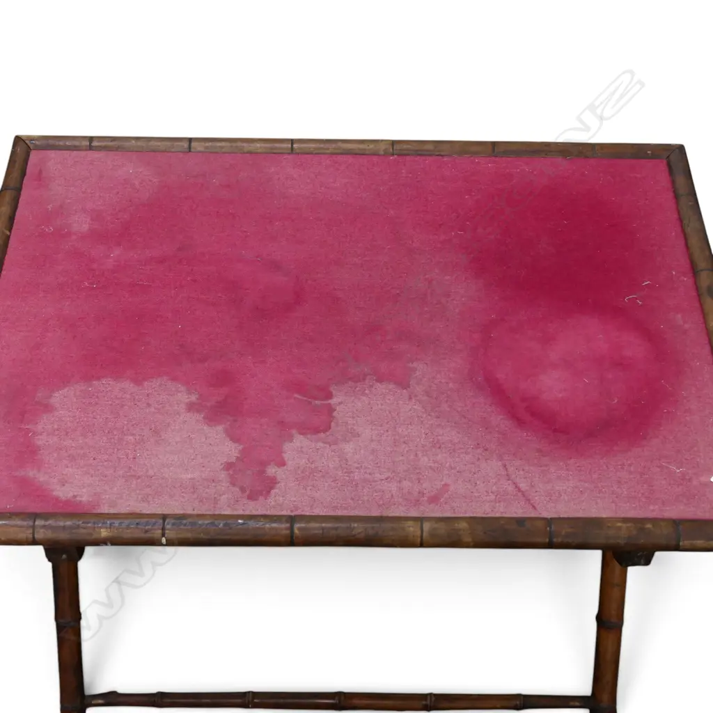 MAHOGANY FAUX BAMBOO FOLDING TABLE 710x500x685mm Image 1++