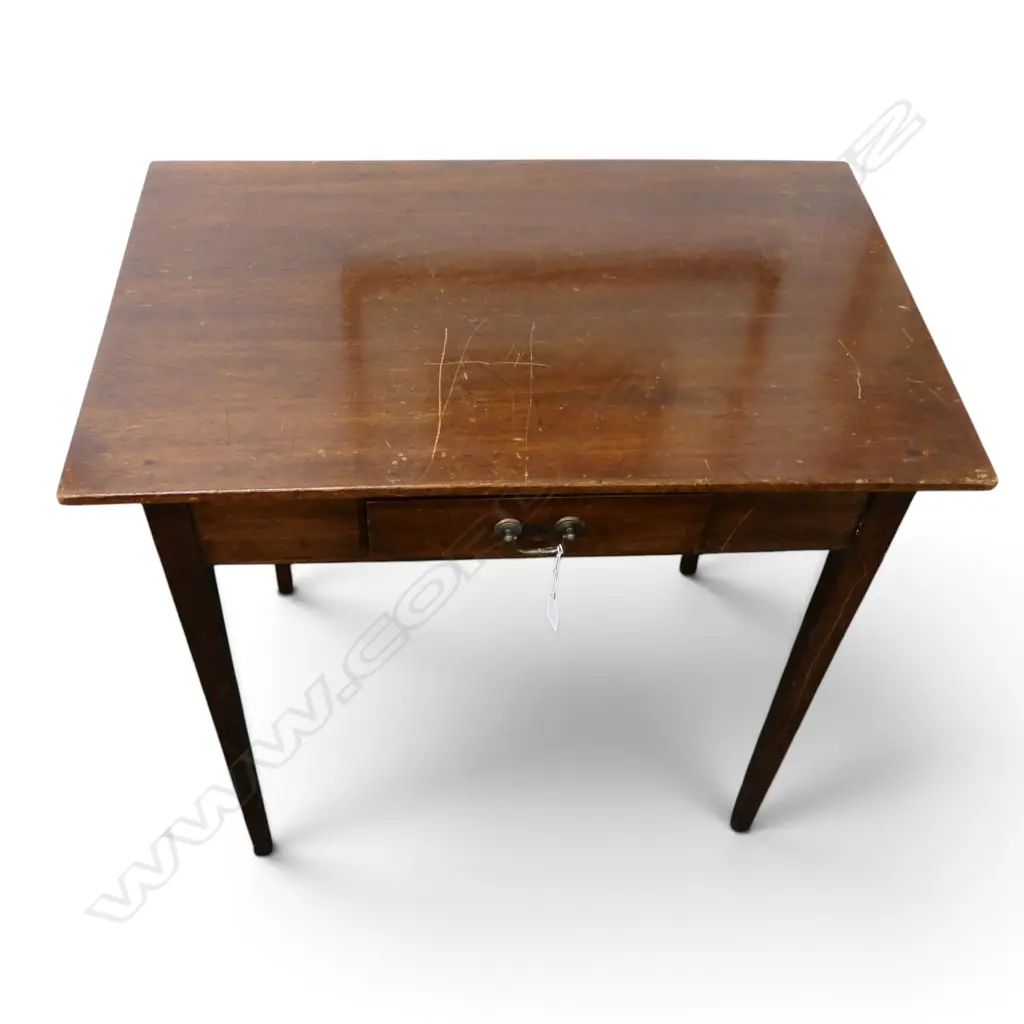 MAHOGANY TABLE w. 1 DRAWER 770x490x730mm scratches to top Image 1++