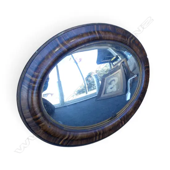 ANTIQUE OVAL CONVEX MIRROR 625x470mm