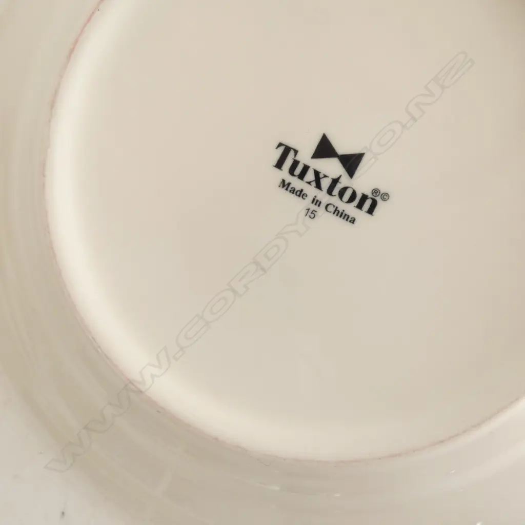 WHITE TUXTON 'H' DINNER CHINA; 12 DINNER PLATES, 9 SIDE PLATES Dia.285mm Image 1++