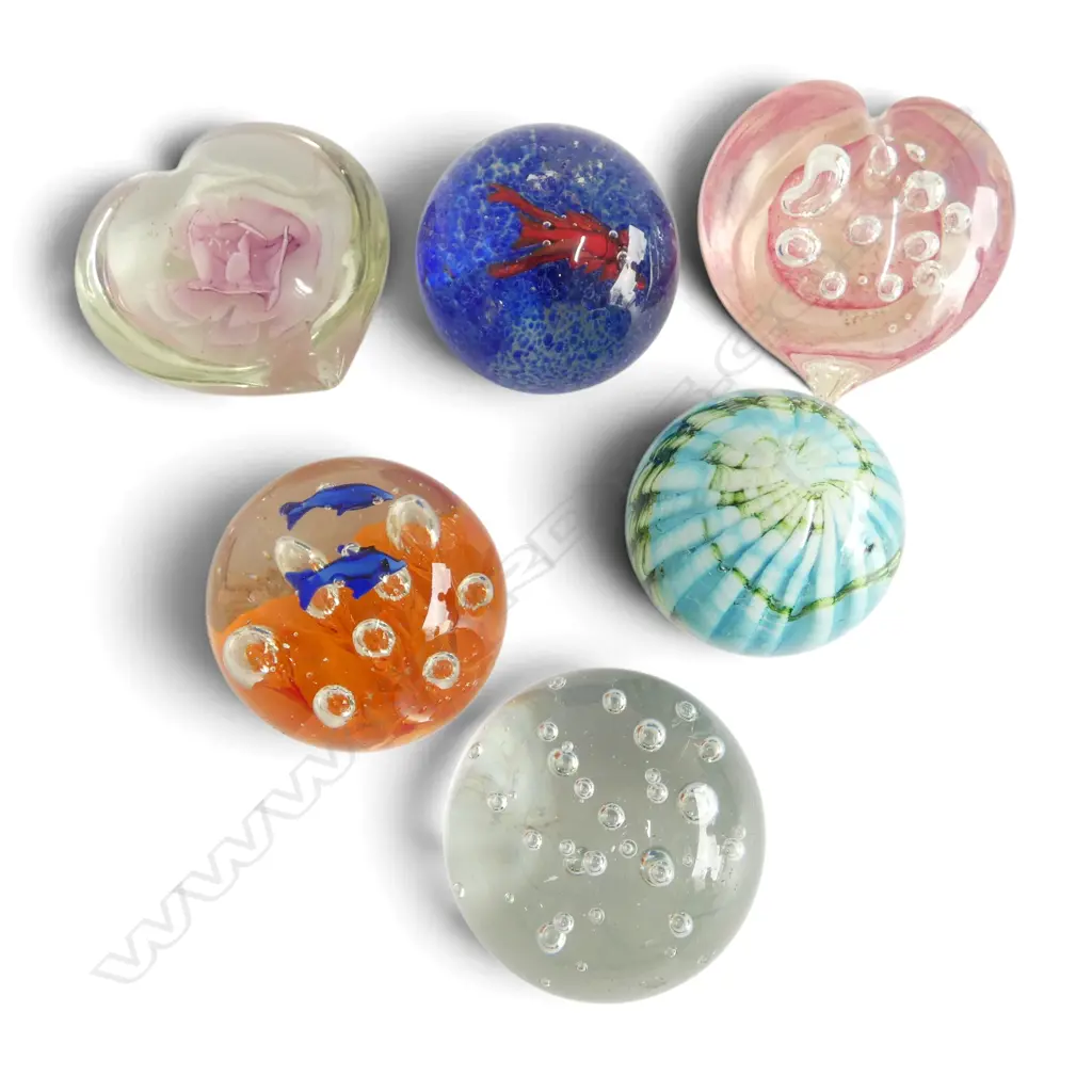 6 ART GLASS PAPER WEIGHTS H.70mm Image 1++