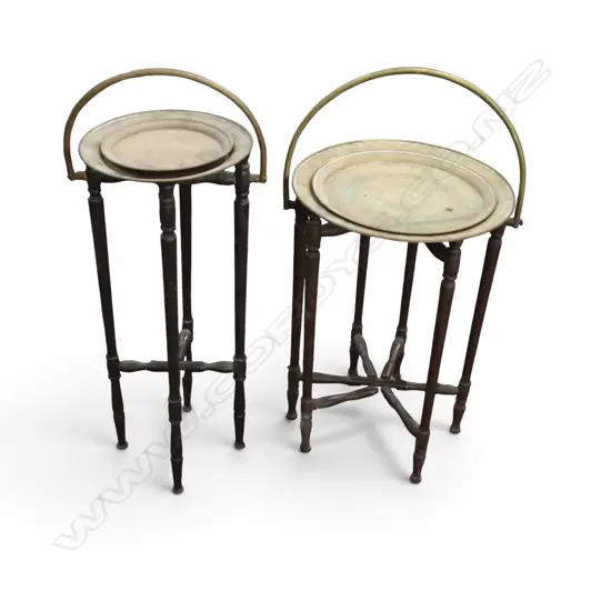 2 VINTAGE TRAY TABLES H.610, 510mm