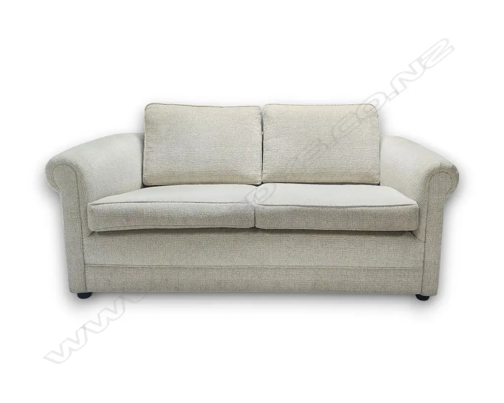 TWO-SEATER SOFA WITH ROUNDED ARMS AND LOOSE BACK CUSHIONS 800H x 1500L x 900D mm Image 1++