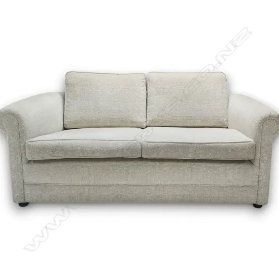 TWO-SEATER SOFA WITH ROUNDED ARMS AND LOOSE BACK CUSHIONS 800H x 1500L x 900D mm