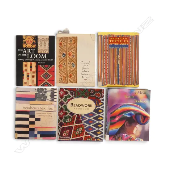 SIX PUBLICATIONS - SOUTH AMERICAN TEXTILES, BEADWORK, BAUHAUS ETC