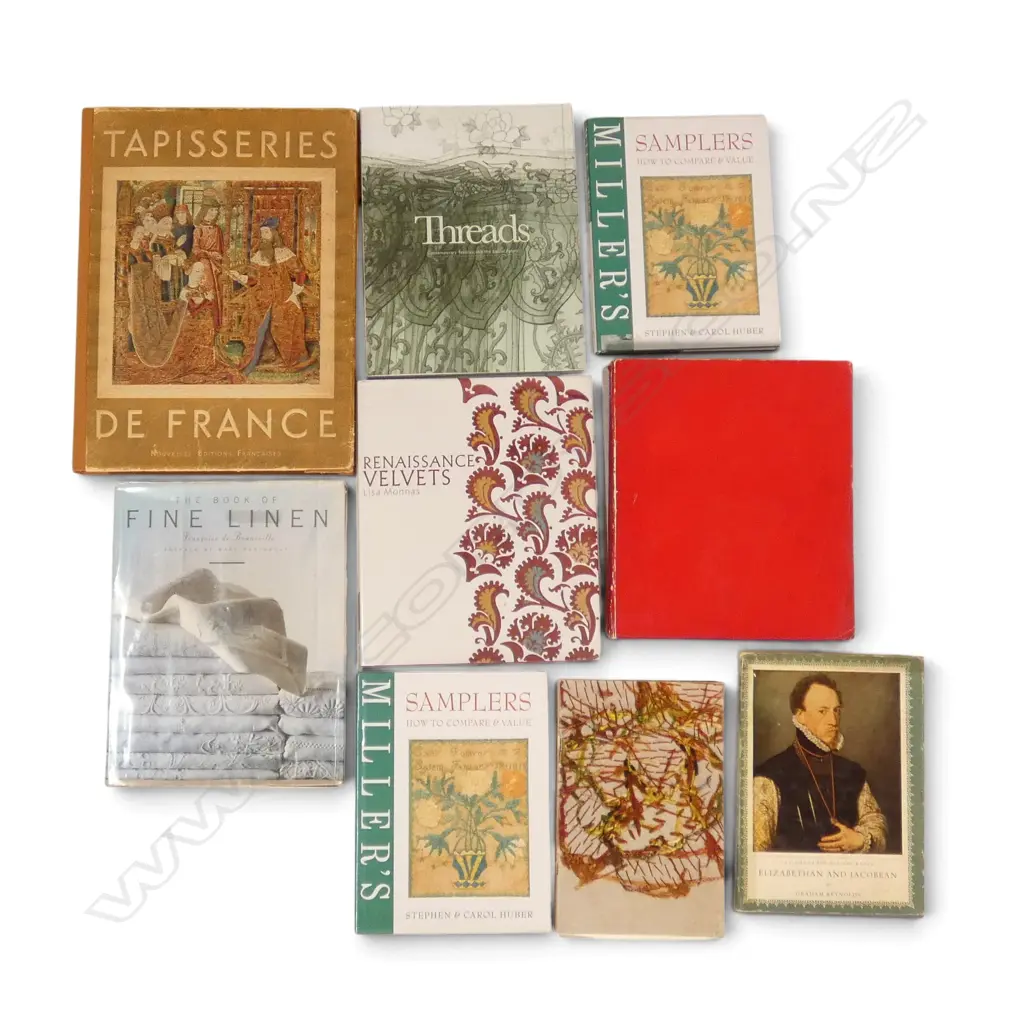 NINE PUBLICATIONS - TAPESTRIES, FINE LINEN, MILLERS GUIDE TO SAMPLERS (2) ETC  Image 1++