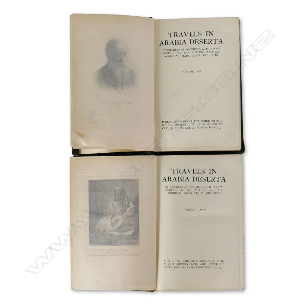 CM DOUGHTY ‘TRAVELS IN ARABIA DESERTA’ VOL 1-2, LEE, WARNER & JONATHAN CAPE. 1921. 2ND ED Image 1++