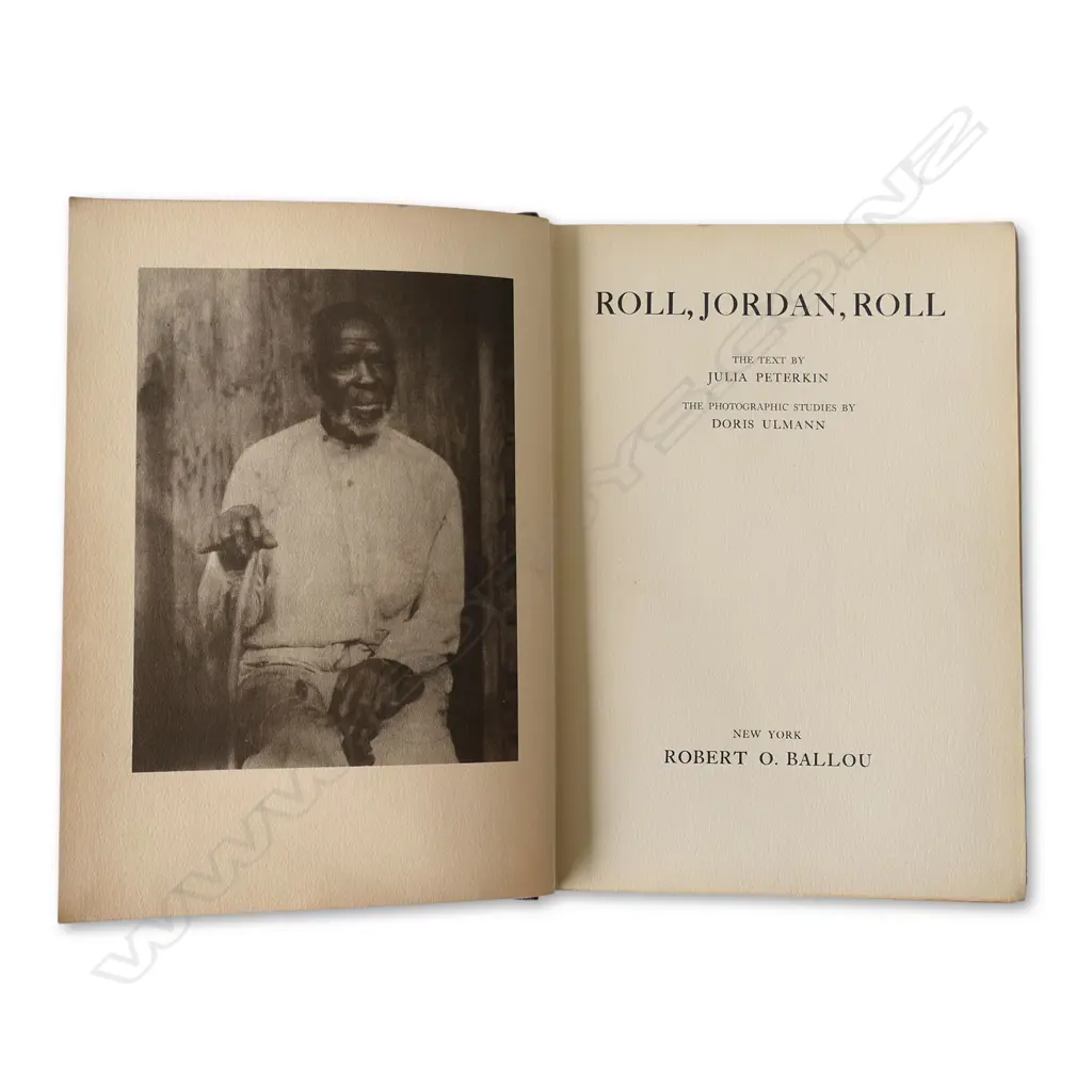 RARE 1st EDITION OF JULIA PETERKIN & DORIS ULMANN'S ‘ROLL, JORDAN, ROLL’, 1933. Image 1++