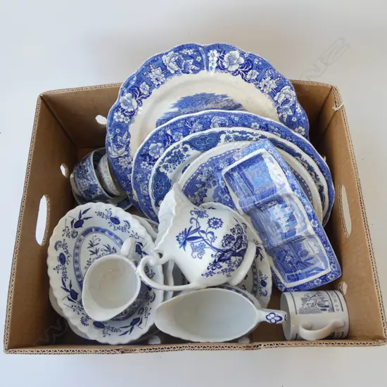 BOX OF ASST. B/W CHINA