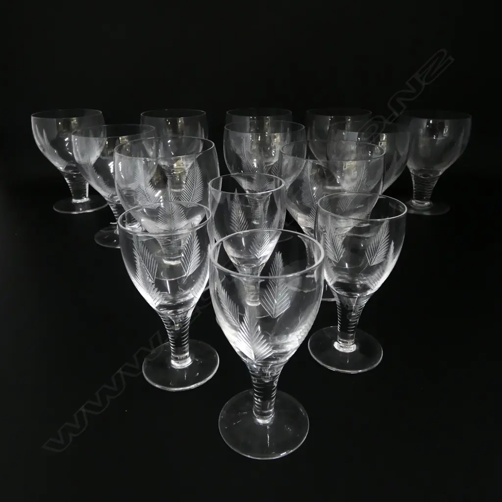 14 STUART CRYSTAL 'WOODCHESTER' GLASSES; 10x H.120mm, 4x 110mm Image 1++