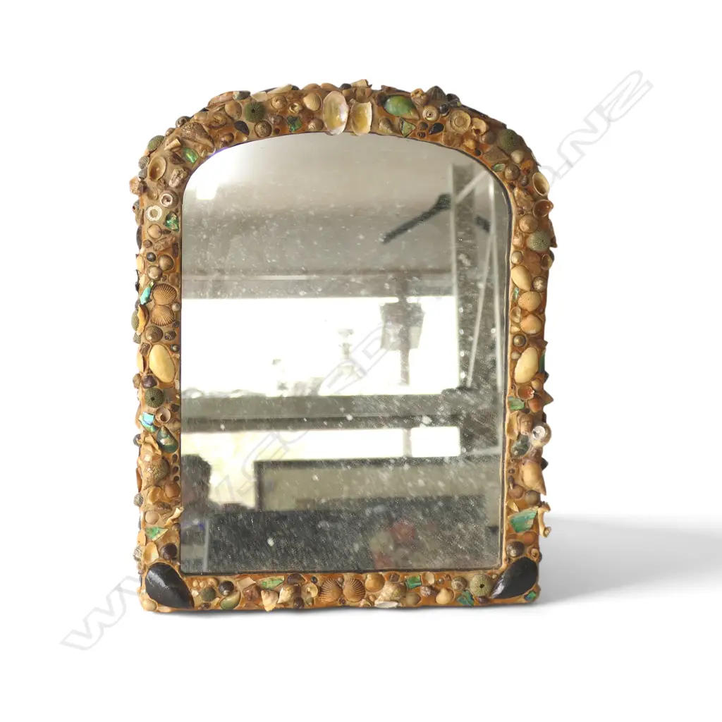 N.Z. FOLK ART SHELL FRAMED MIRROR 460x360mm Image 1++