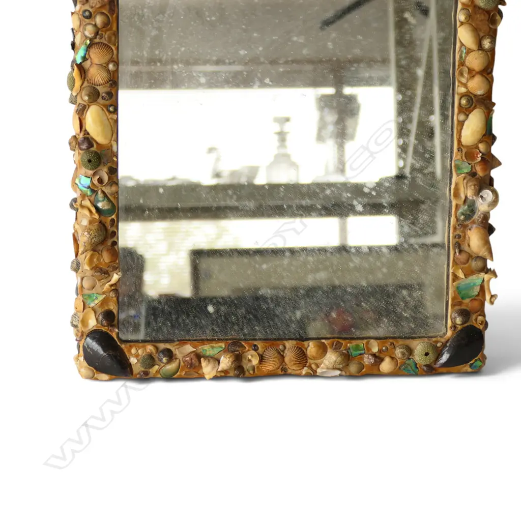 N.Z. FOLK ART SHELL FRAMED MIRROR 460x360mm Image 1++