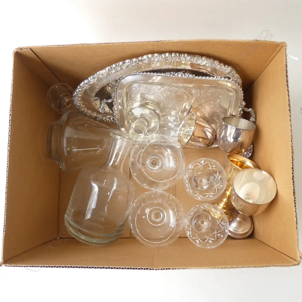 ASST. STUART CRYSTAL, GLASS & SILVER PLATE Image 1++
