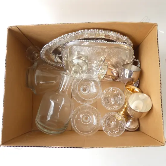 ASST. STUART CRYSTAL, GLASS & SILVER PLATE