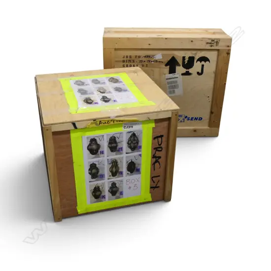 2 WOODEN CRATES 790x690x290 610x640x530mm