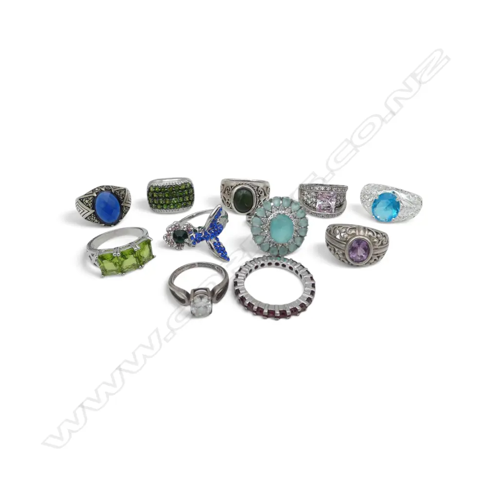 11 STG SILVER RINGS 60gms Image 1++
