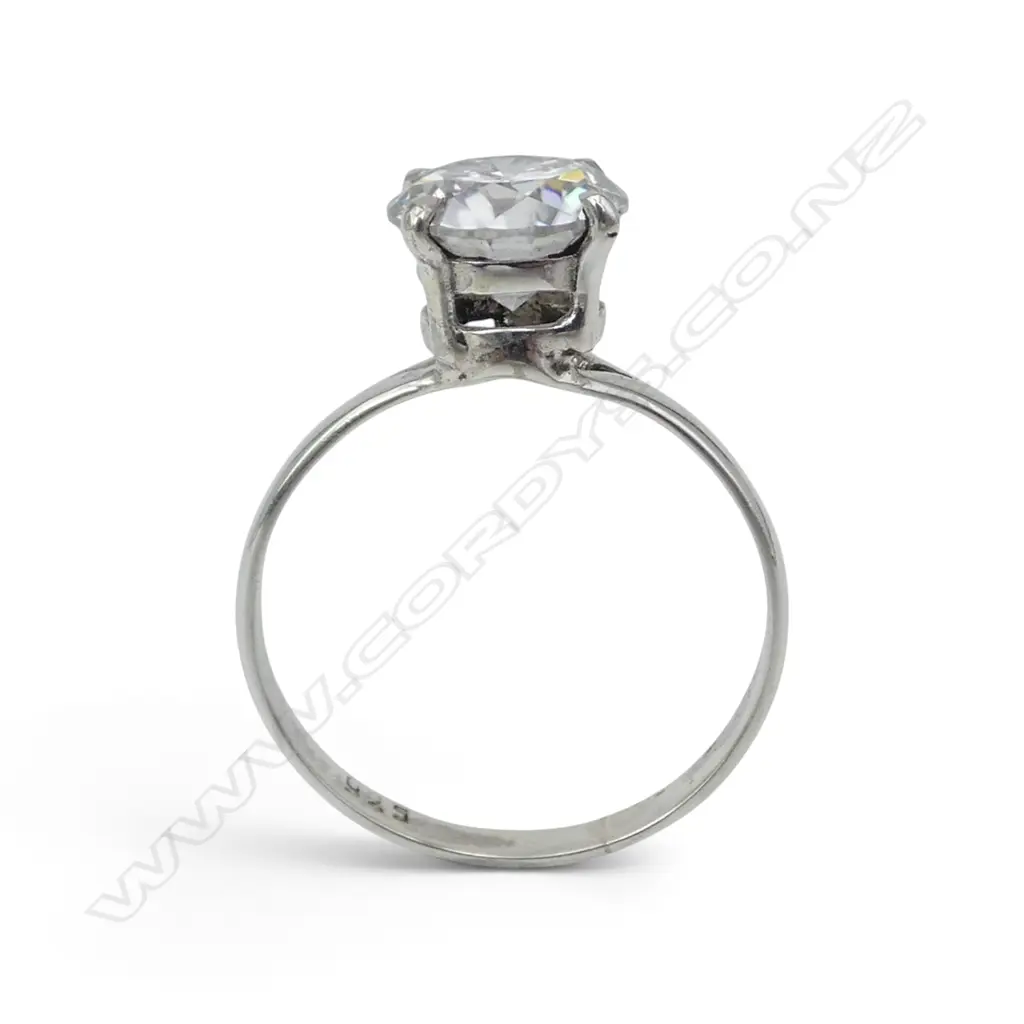 SILVER MOISSANITE RING, SZ R Image 1++