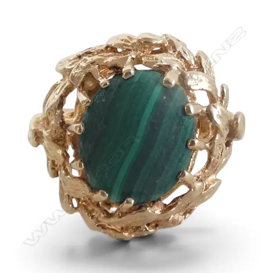 14CT MALACHITE RING 6gms