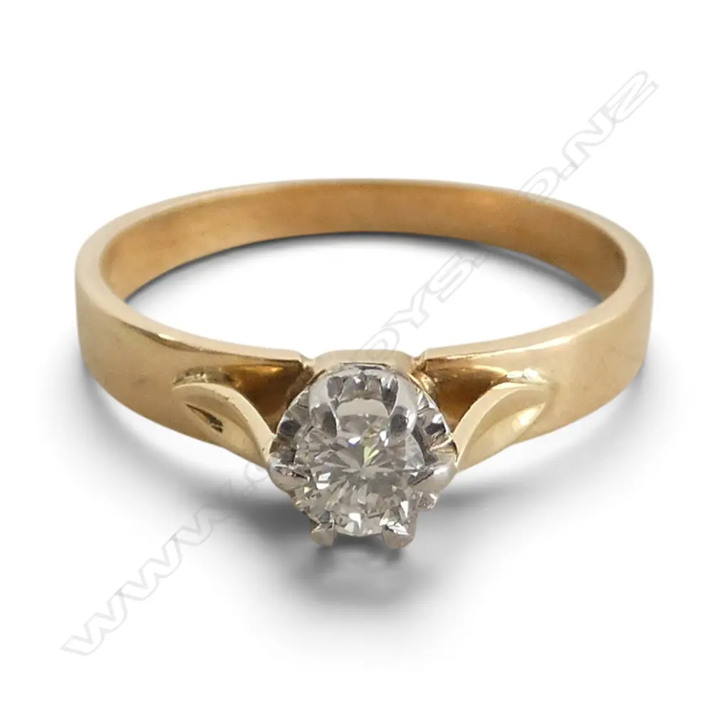 18CT DIAMOND SOLITARE RING 3gms 0.20CTS VS2 SIZE M1/2 Image 1++