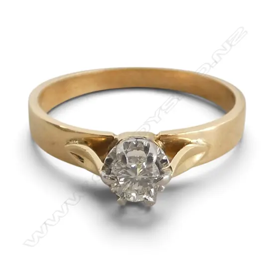 18CT DIAMOND SOLITARE RING 3gms 0.20CTS VS2 SIZE M1/2