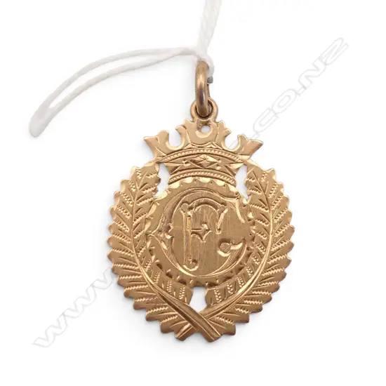 N.Z. COLONIAL 9ct FOB MEDALLION Beaver & Co makers stamp 4.84gms