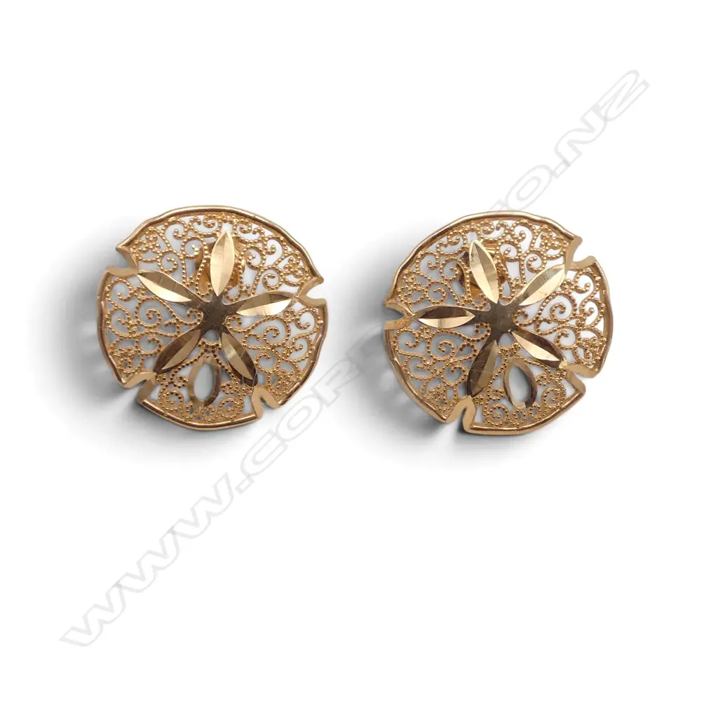 PR 14CT EARRINGS 19mm dia 2.5gms  Image 1++