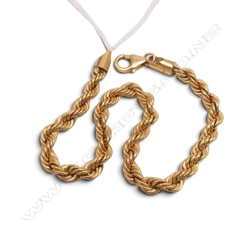 10CT ROPE TWIST BRACELET L.190mm 4.3gms Image 1++