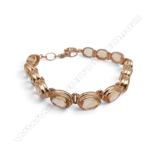 SILVER GILT CITRINE BRACELET 