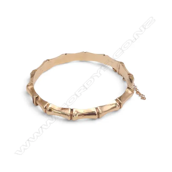 HURSTESON 9ct YELLOW GOLD 'BAMBOO' BANGLE 10.55gms