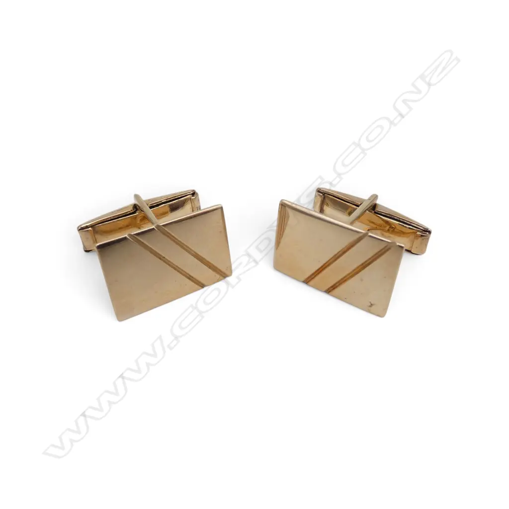 PR 9ct YELLOW GOLD CUFF LINKS 7.8gms Image 1++
