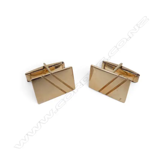 PR 9ct YELLOW GOLD CUFF LINKS 7.8gms