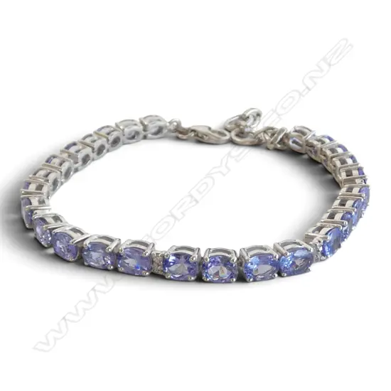 SILVER DIAMOND & TANZANITE BRACELET
