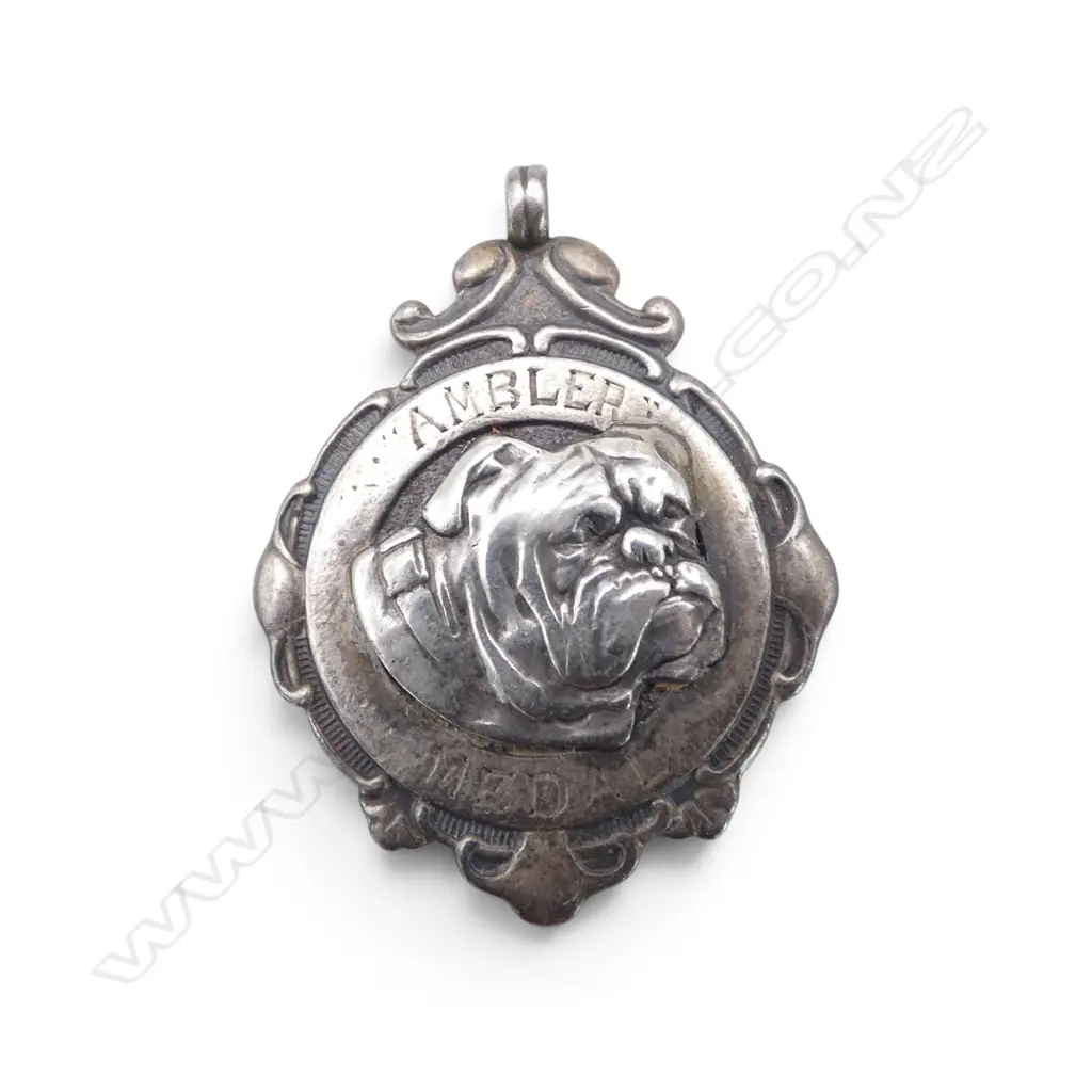 SILVER 'AMBLER MEDAL' with Bulldog head 9.6gms Image 1++