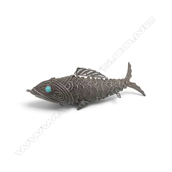 CHINESE FILIGRE SILVER ARTICULATED FISH TOTAL WEIGHT 19.1GMS
