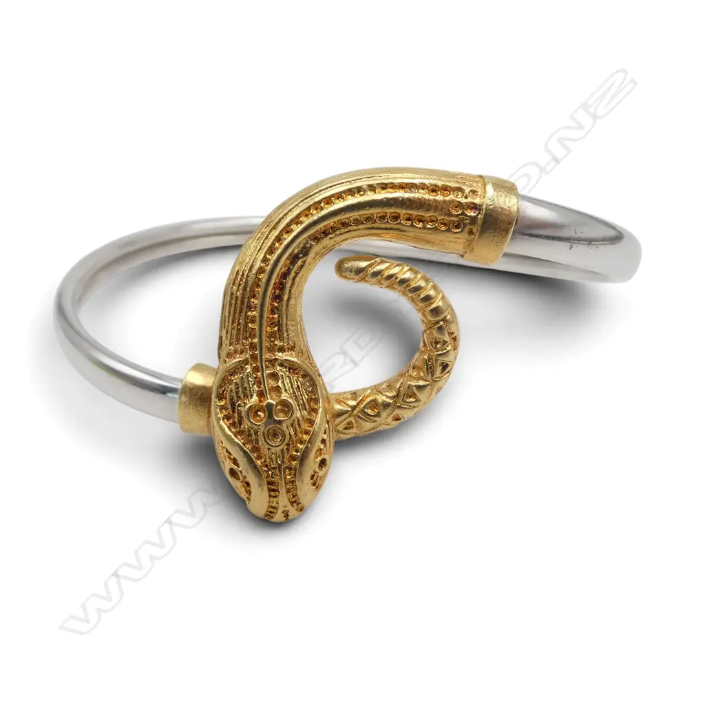 STG SILVER SNAKE HEAD BRACELET, stamped 925 Image 1++